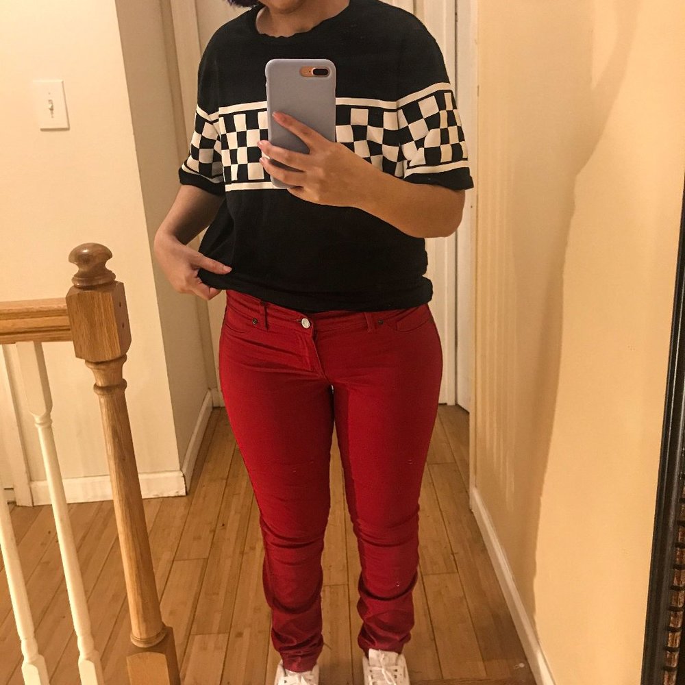 NY & Company Red Jean Legging Size 6 in women